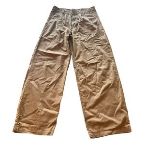 Levi's Trousers Womens 27 Tan Wide Leg Pleated High Waist Chino Khaki Pants